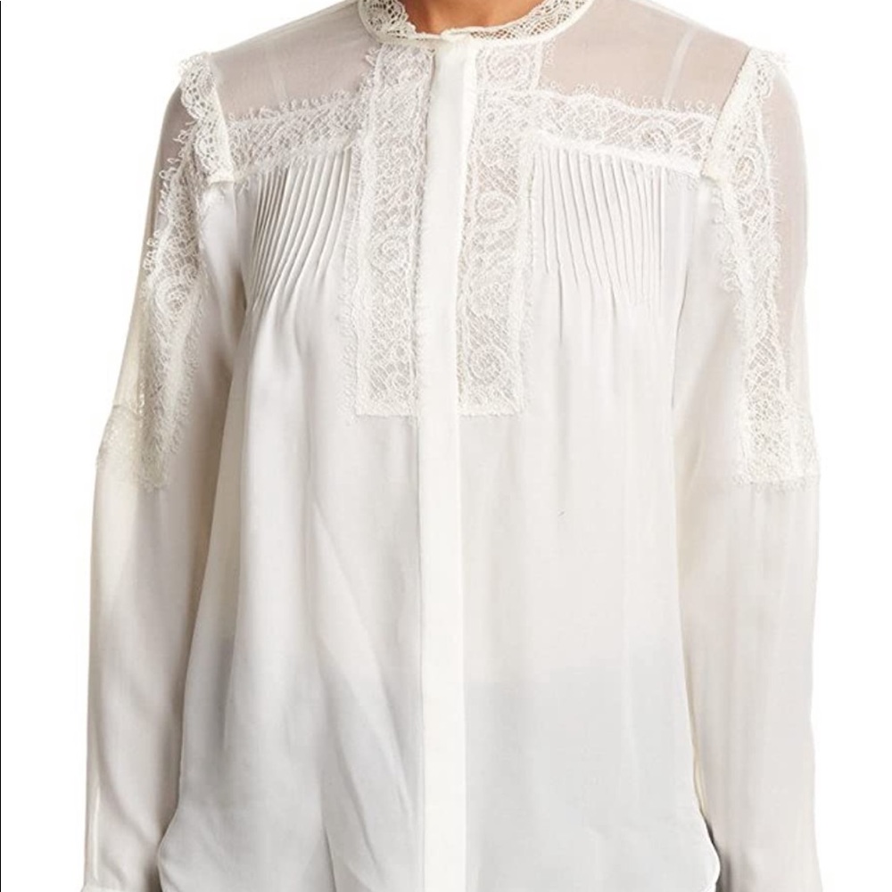 Haute Hippie 100% Silk Blouse M worn 1x offwhite